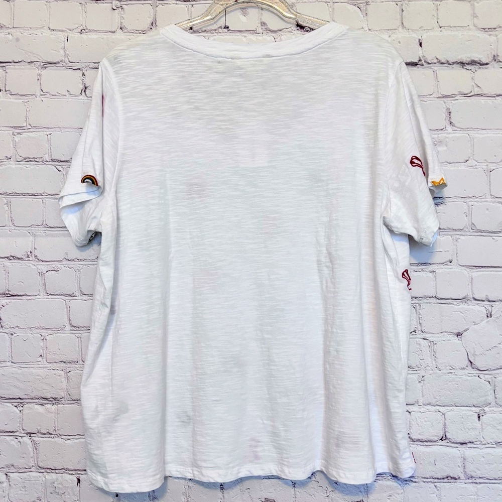 LUCKY BRAND Cowgirl Short Sleeve Embroidered Cotton T-Shirt--1X - Picture 2 of 13